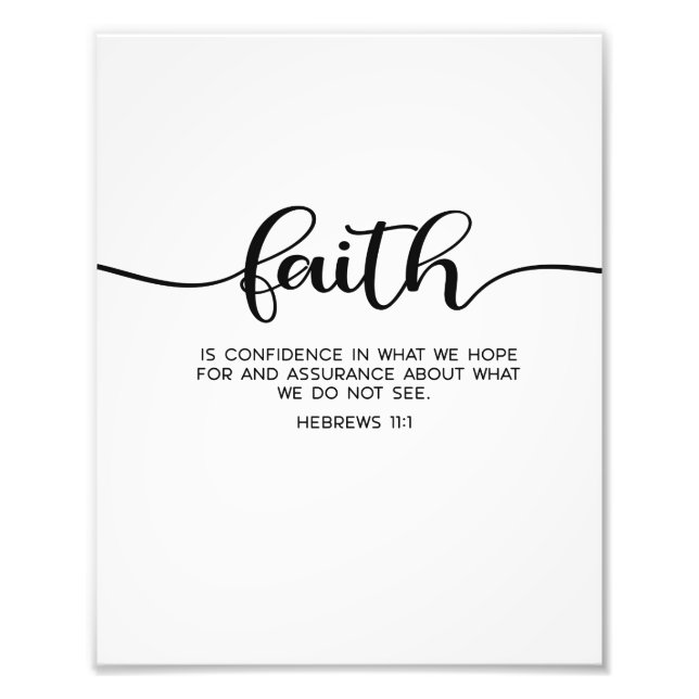 Foto Faith Wall Art, Bíblia Verse, Hebraicos 11:1 (Frente)