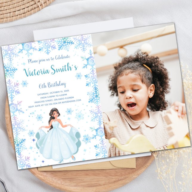 Foto: Fala de Neve, Princesa, Convites de Aniversá (Photo Snow Falk Princess Birthday Invitations)
