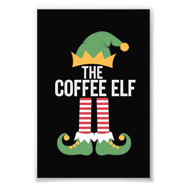 Foto Família de Elfo do Café Grupo de Roupas de Natal (Frente)