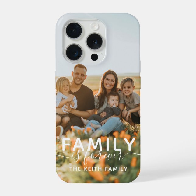 Foto Família é para Sempre Caligrafia Script (Verso)