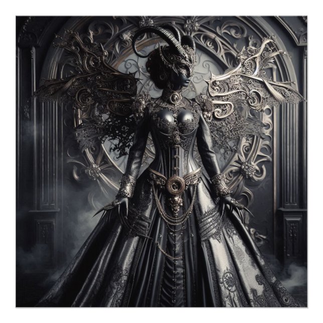 Foto Fantasia Steampunk Escuridão Demônio Moda (Frente)