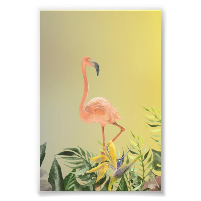 Foto Fantastic Flamingo Poster in Tropical Forest (Frente)