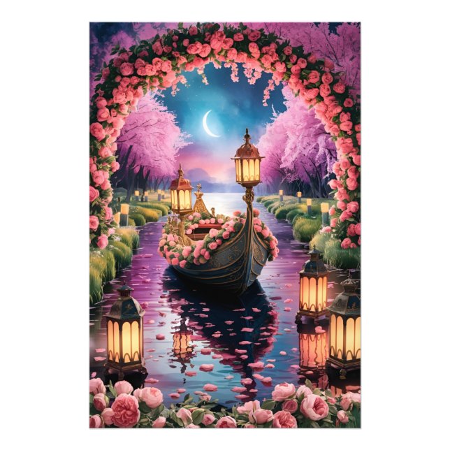 Foto Fantasy Watercolor Art de Lantern-Lit Ornamentado  (Frente)