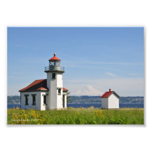 Foto Farol 5 X 7 Pt Robinson com Monte Rainier