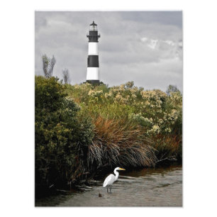 Foto Farol de Bodie Island com Egret