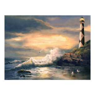 Foto Farol North Carolina da vigia do cabo no por do