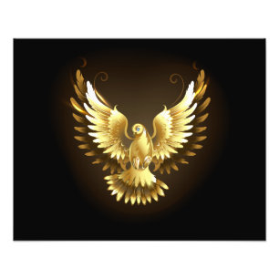 Foto Faux Gold Foil Peace Dove em Preto