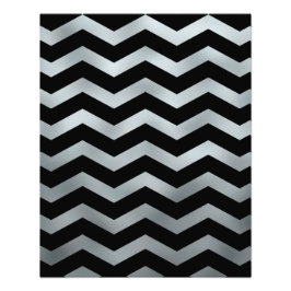 Foto Faux Prata Preto Folha Chevron Zigue-Zague Textura