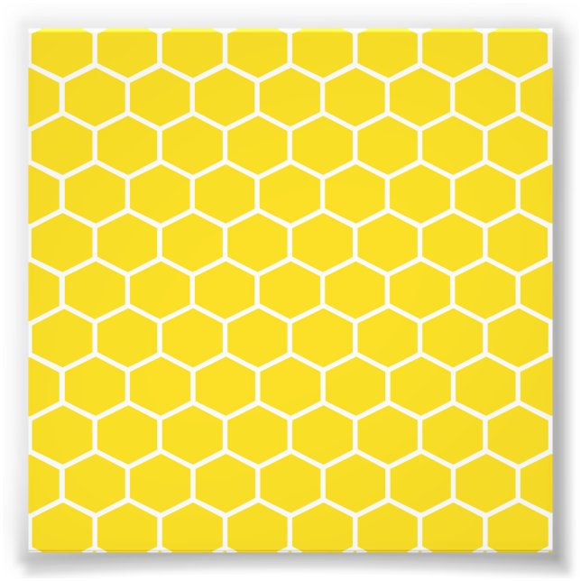 Foto Favo de Mel Geométrico Amarelo Linhas Brancas Abel (Frente)