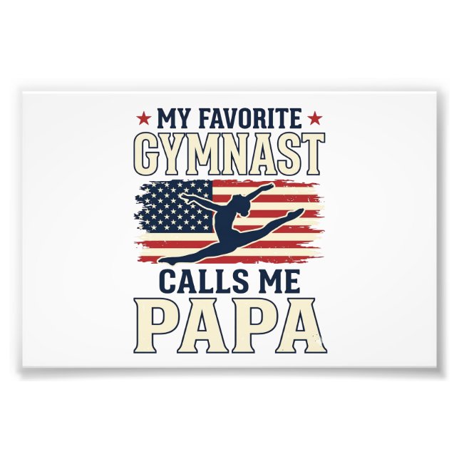 Foto Favorite Gymnast Calls Me Papa Patriotic Vintage S (Frente)