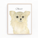Foto Fawn Personalizado Tan Long Haired Chihuahua Art<br><div class="desc">Eu estou apaixonado por esta ilustração bizarra e detalhada da aquarela de um chihuahua fantoche! Personalize essas impressões de arte com seu nome ou monograma para complementar sua decoração e alterar fontes selecionando a opção "editar usando a ferramenta design" na personalização. Compre o resto da minha coleção para os mais...</div>