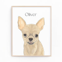 Fawn Personalizado Tan Short Haired Chihuahua Art