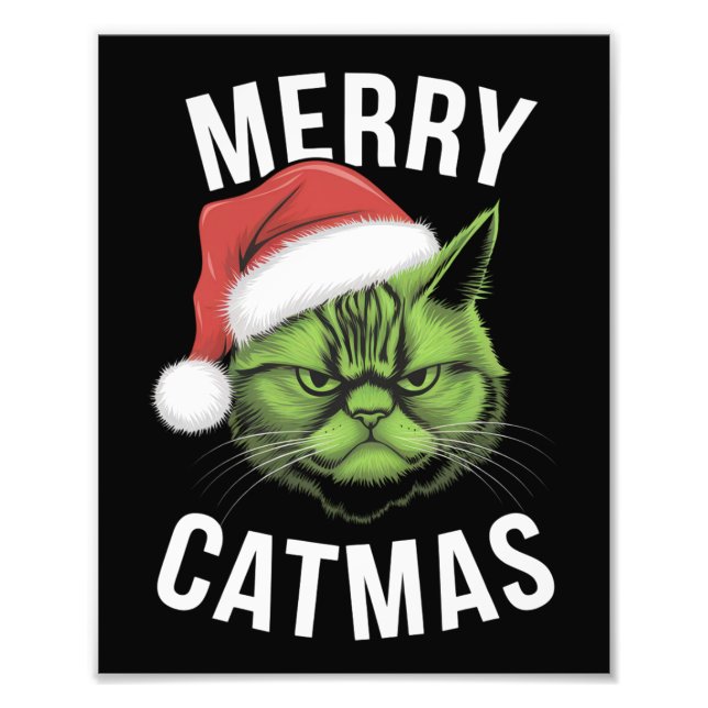 Foto Feliz Catmas Engraçado Gato Adora Natal (Frente)