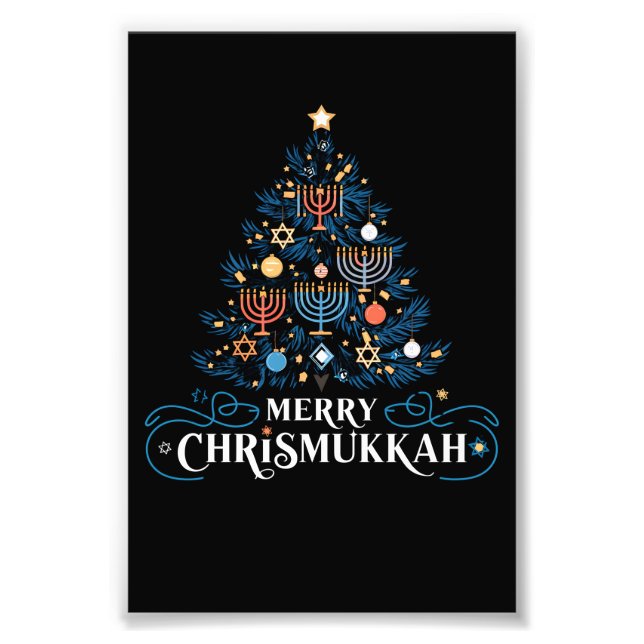 Foto Feliz Chrismukkah Feriado Judaico Hanukkah (Frente)
