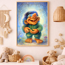 Feliz Conto de Fadas Aconchegante do Menino Troll 