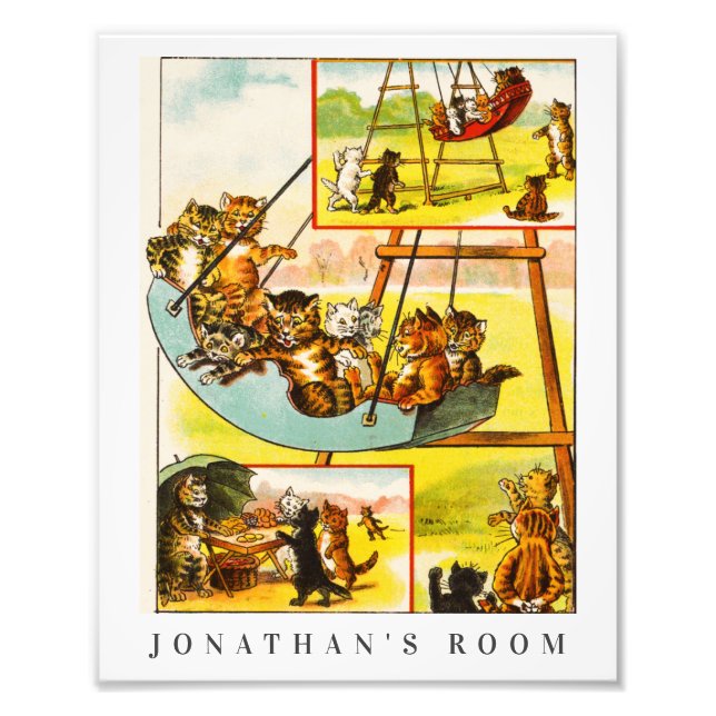 Foto Feliz e Engraçado Gatos Vintage Gatinhos Crianças  (Frente)