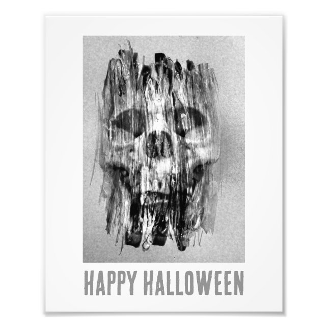 Foto Feliz Halloween. Caveira aflita (Frente)