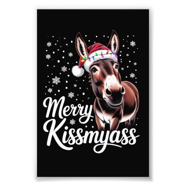 Foto Feliz Kissmyass Donkey Sarcastic Xmas Funny Pajama (Frente)