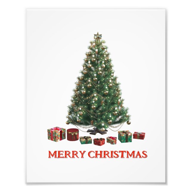 Foto Feliz Natal. Árvore (design 1) com presentes (Frente)