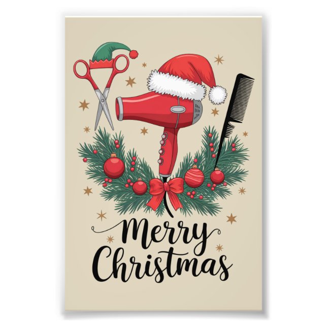 Foto Feliz Natal Cabeleireiro Cabelereiro Natal Cabelo  (Frente)