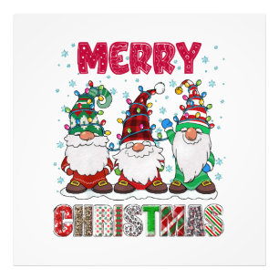 Foto Feliz Natal Família de Gnomo Divertida Árvore de N