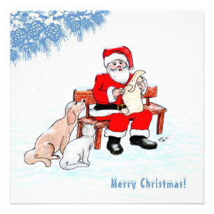Foto Feliz Natal - Papai Noel com Gato e Cachorro