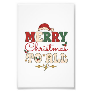 Foto Feliz Natal Todos Chapéu de Papai Noel Estrelas Re