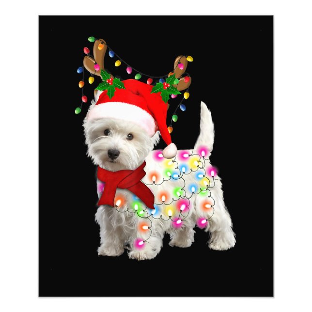 Foto Feliz Natal Xmas Westie Dog Reindeer Cosplay (Frente)