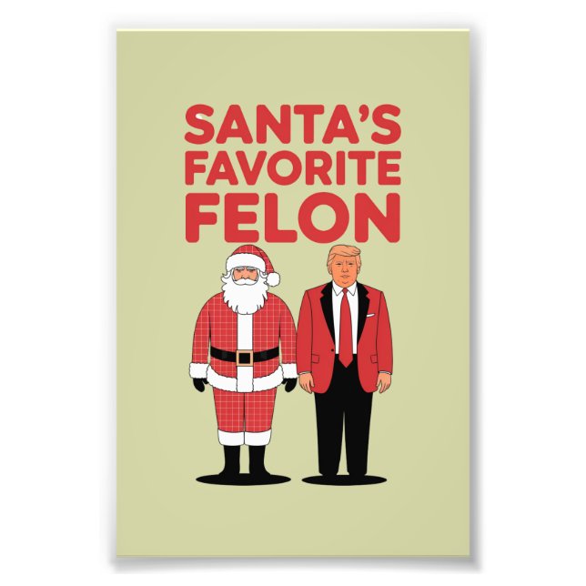 Foto Felon Favorito dos papais noeis Trump Christmas Re (Frente)
