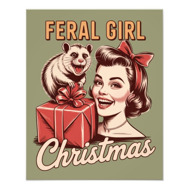Foto Feral Girl Christmas Ogambm Xmas Trashy Retro (Frente)