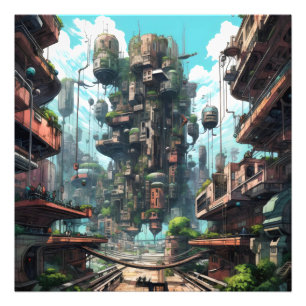 Foto Ficção científica de cidades industriais