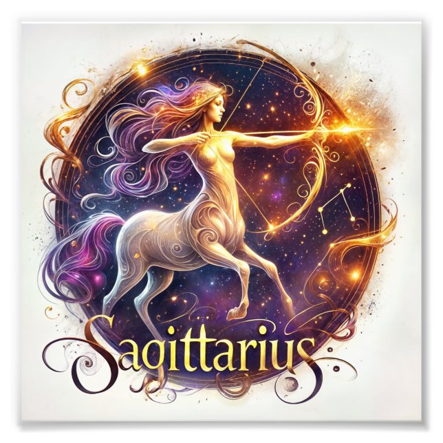 Foto Fiery Sagittarius Zodiac Art (Frente)