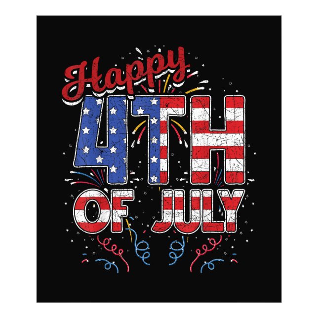 Foto Fireworks Happy 4 de julho Bandeira Americana 4th  (Frente)