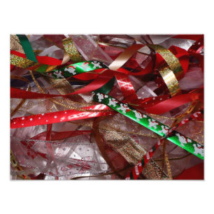 Foto Fitas de Natal Vermelho Verde e Dourado Feriado
