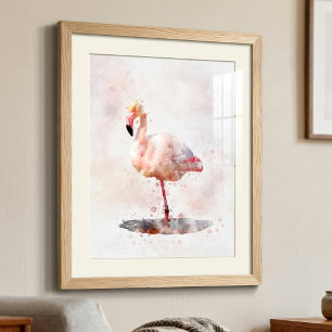 Foto Flamingo Rosa Elegante em Aquarela