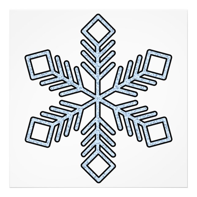 Foto Floco de Neve Brilhante - Galhos Azul Bebê (Frente)