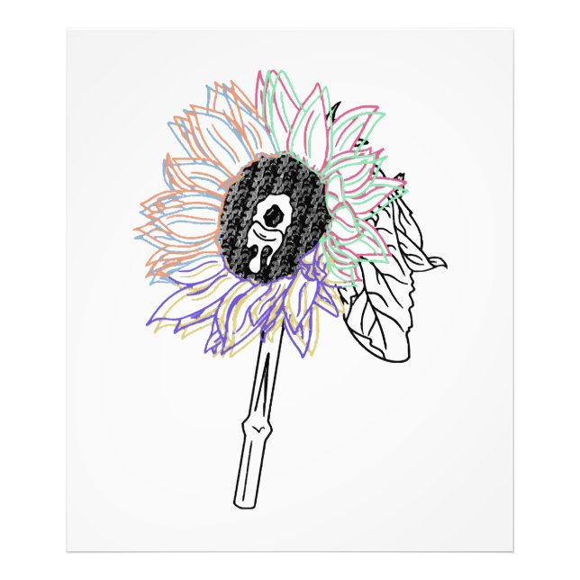 Foto Flor de Arco-Íris Arte Funky (Frente)