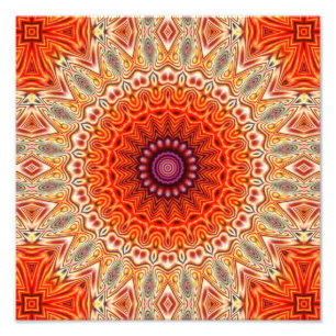 Foto Flor de Caleidoscópio Laranja e Branco Design