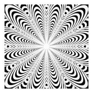 Foto Flor de ilusão óptica abstrato a preto