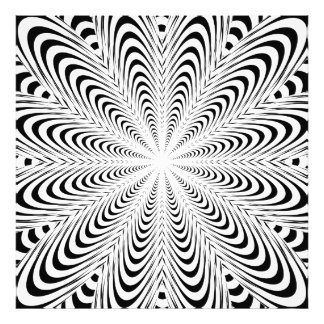 Foto Flor de ilusão óptica abstrato a preto