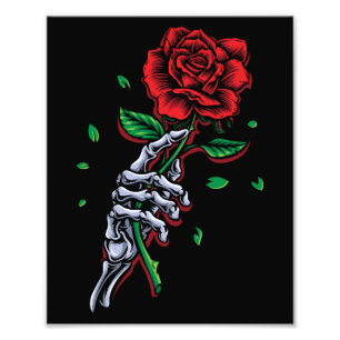 Foto Flor de Rosa vermelha de Mão do Esqueleto