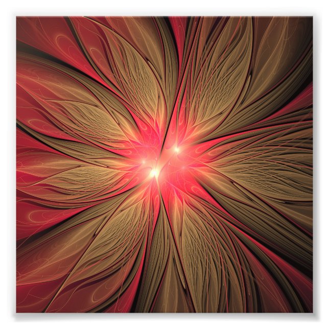 Foto Flor fractal de fanfarrão vermelho (Frente)