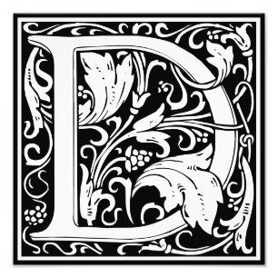 Foto Floral Alfabeto Monograma - Letra D Impressão de F