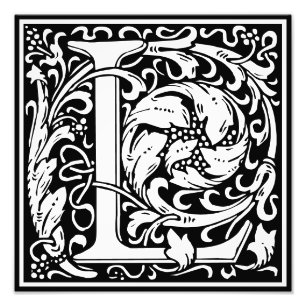 Foto Floral Alfabeto Monograma - Letra L Impressão de F