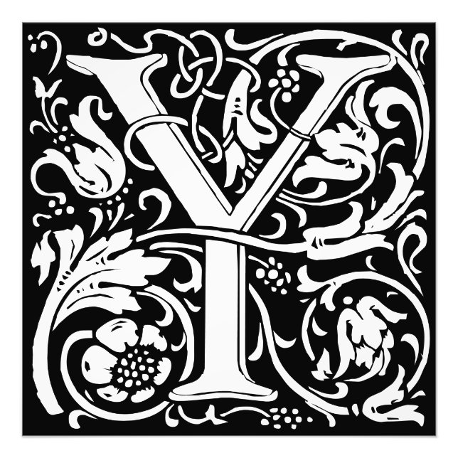 Foto Floral Alfabeto Monograma - Letra Y (Frente)