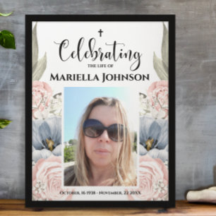 Foto Floral Celebrando a vida Poster funerária