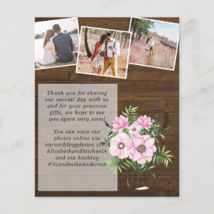 Foto Floral de Mint Blush Rosa Obrigado Casamento