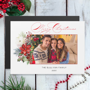 Foto Floral do Feliz Natal da Caligrafia