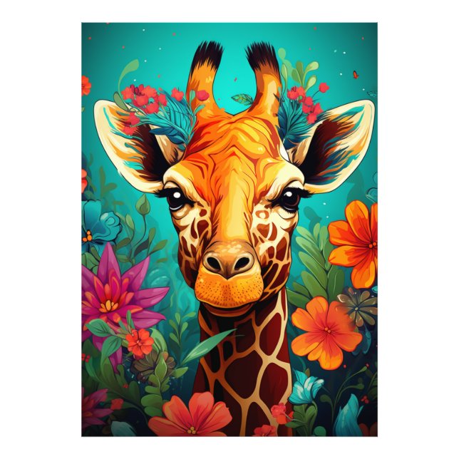 Foto Floral Girafa Portrait- 9319 (Frente)