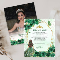 Foto Floral Verde Quinceañera Obrigado